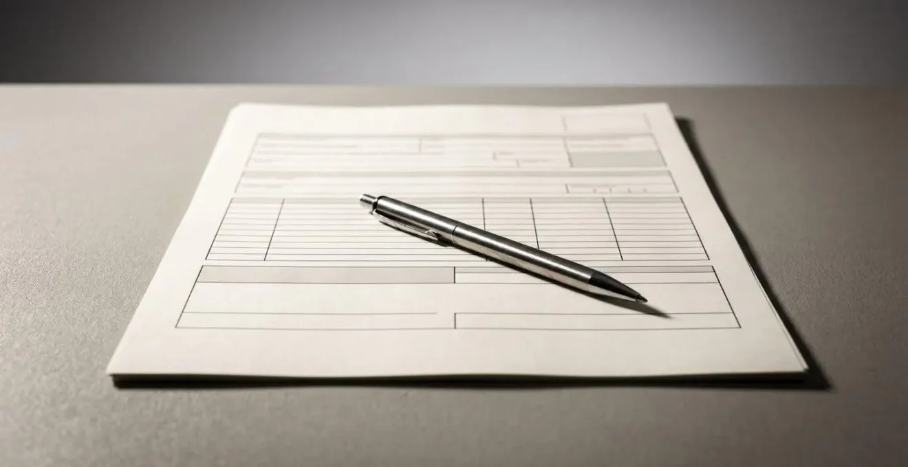 Formulaire de constat amiable avec stylo, illustrant la documentation factuelle sans reconnaissance de responsabilité