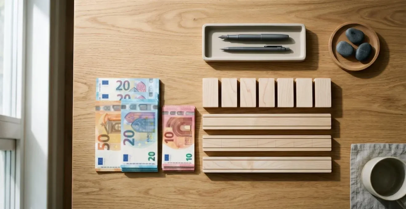 Stratégie de planification financière avec billets et calendrier pour optimisation bancaire