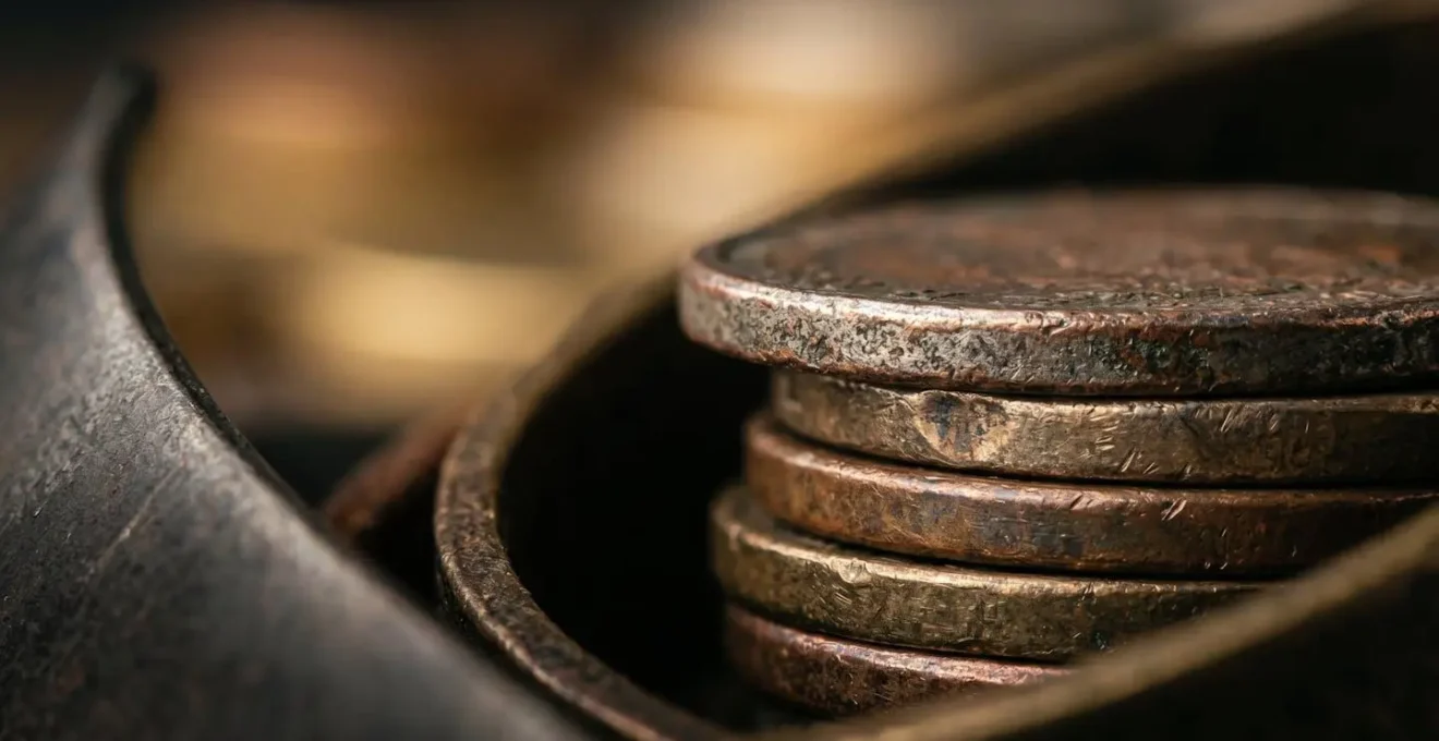 Représentation macro d'éléments financiers symbolisant la protection contre l'inflation