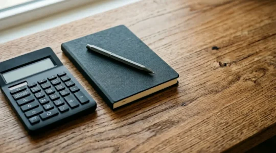 Composition minimaliste représentant l'équilibre financier et la planification budgétaire